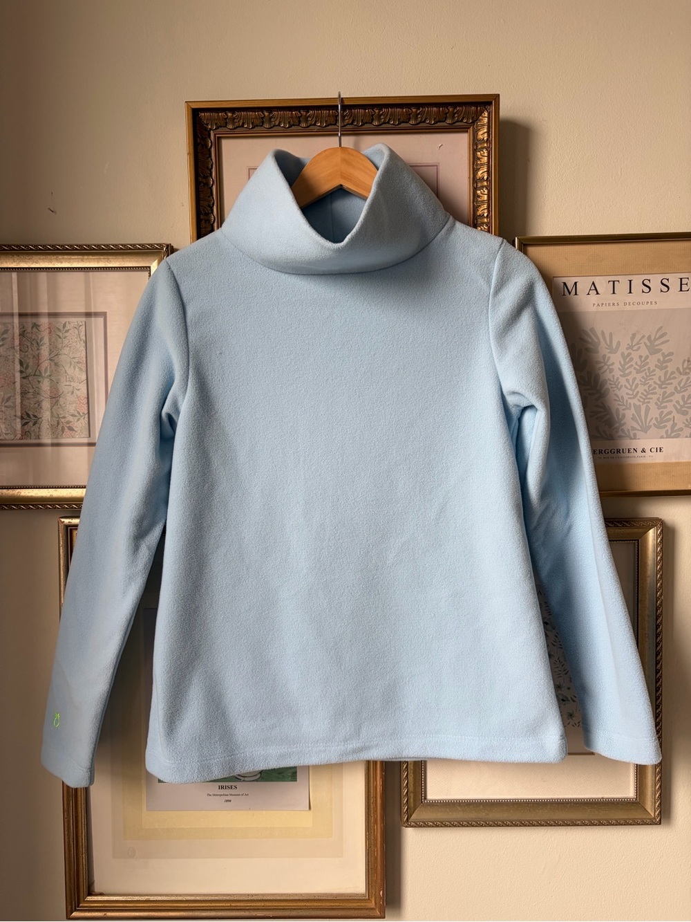 NEW NWT Dudley Stephens Greenpoint Turtleneck in Terry Fleece Ice Blue Small - Picture 5 of 11